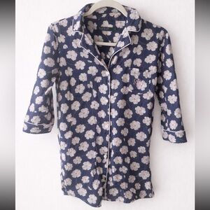 Ralph Lauren Navy Floral Night Gown Small Lightweight